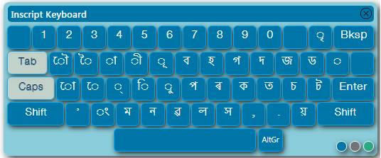 assamese inscript keyboard without shift